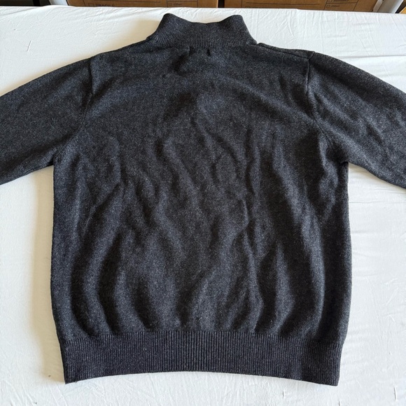 LL‎ Bean Lambs Wool Henley Sweater Mens Medium Gray Fisherman Coastal Outdoors - Picture 7 of 15